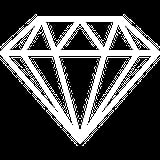 White diamond-shaped icon with a cross symbol in the center on black background