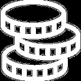 Pixelated white silhouette of a robot or character with round head and body against black background